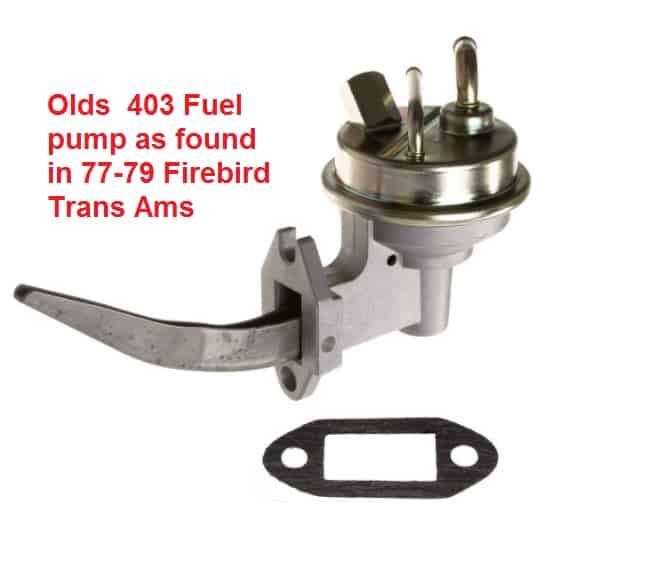 Fuel Pump: 403 Olds 77-79 (on RHS)